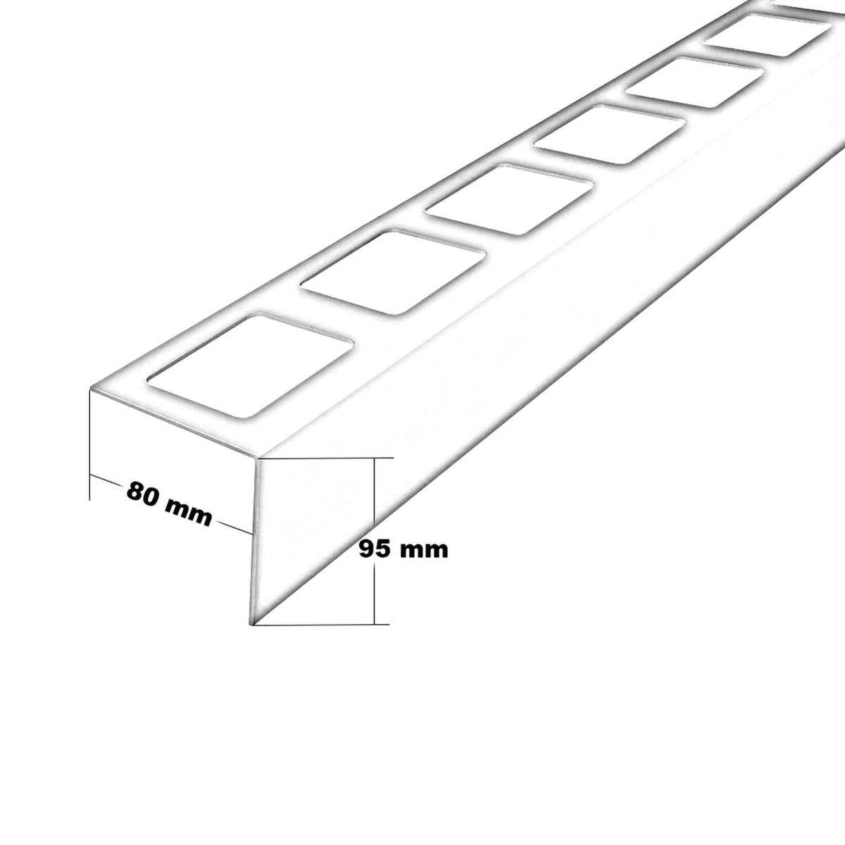 Balcony profile L-shape in 95mm height dimensioned drawing #A0001273
#A0004282
#A0004283