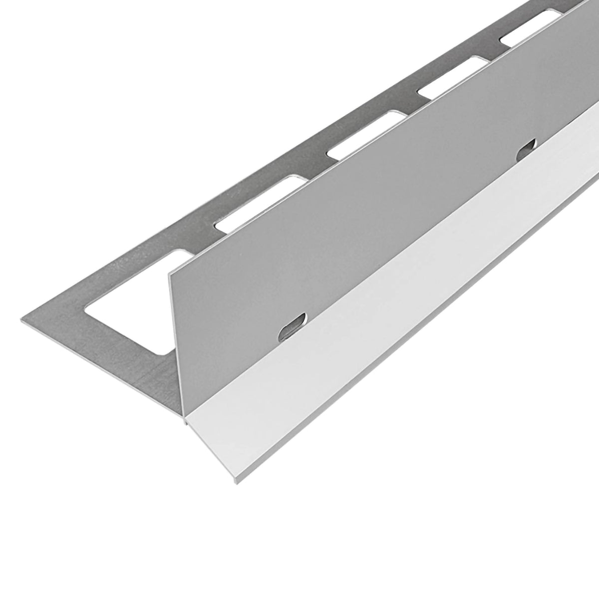 Balkonprofil Y-Form Splitt und Kies silber matt mit Drainageschlitzen