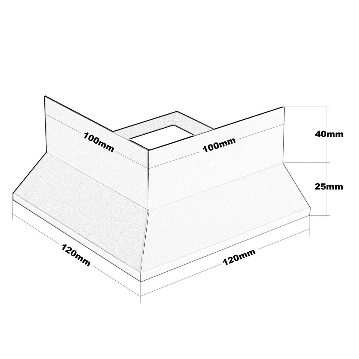 Zeichnung Eckstück Balkonprofil Splitt und Kies 65mm Höhe #A0001316
#A0003437