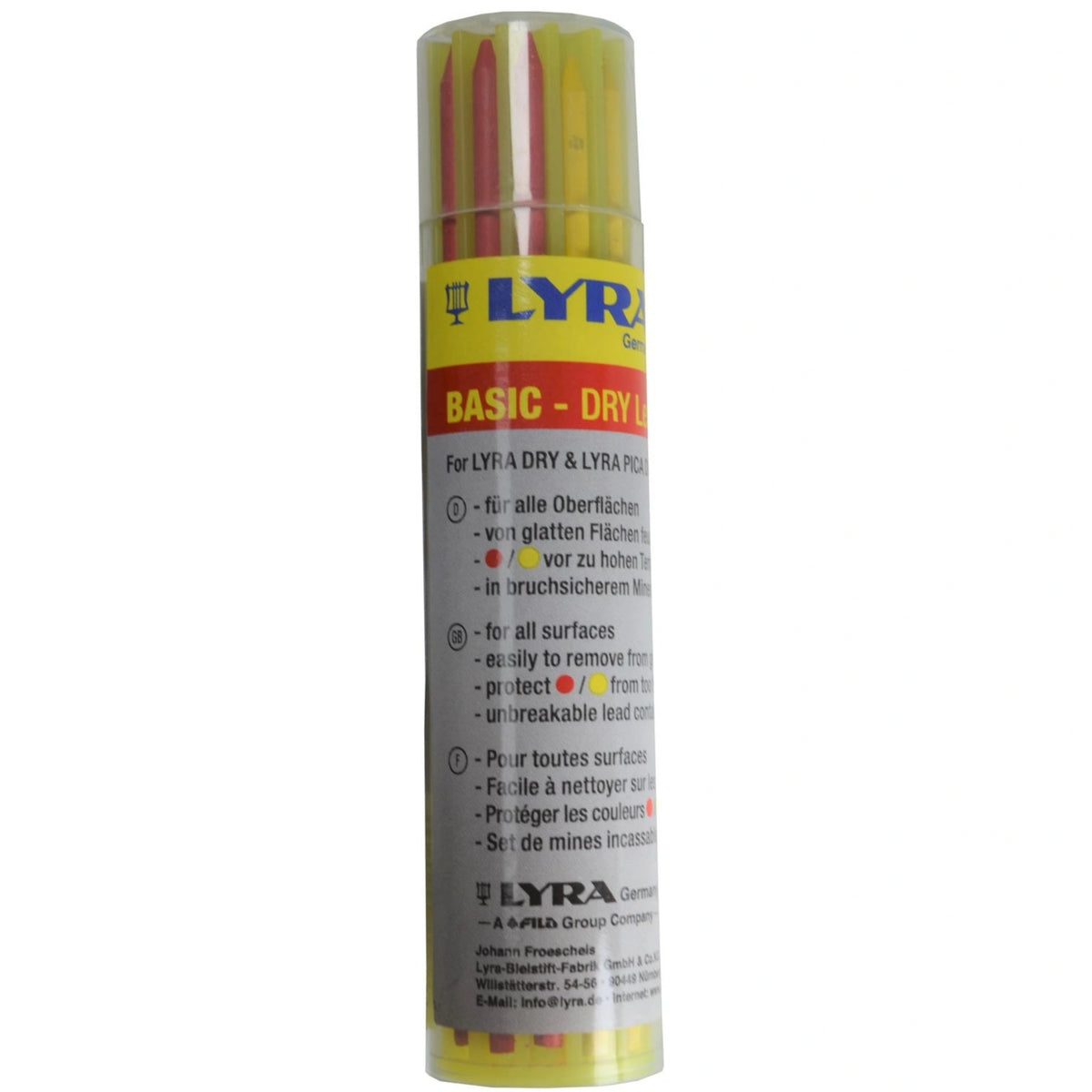 Lyra replacement leads yellow and red in a cylindrical packaging
#A0003118