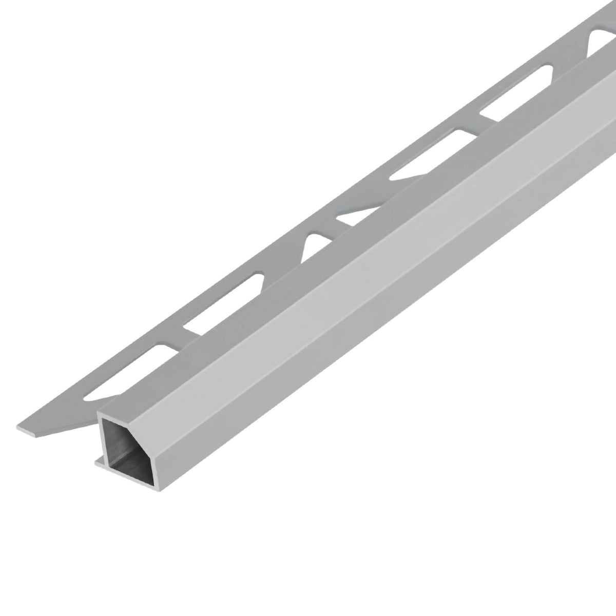 Square profile 'Diamond' aluminium concrete grey with triangular-perforated leg