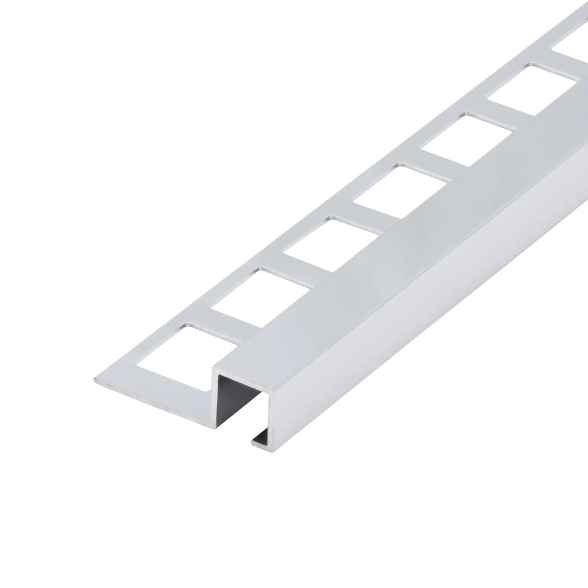 Square profile aluminium silver (glossy) with square-perforated leg