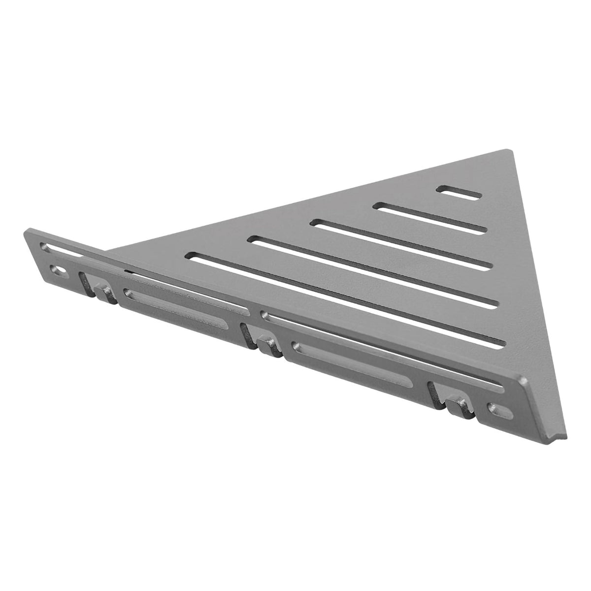 TI-SHELF triangular corner shelf with railing concrete grey LINE design #A0004313