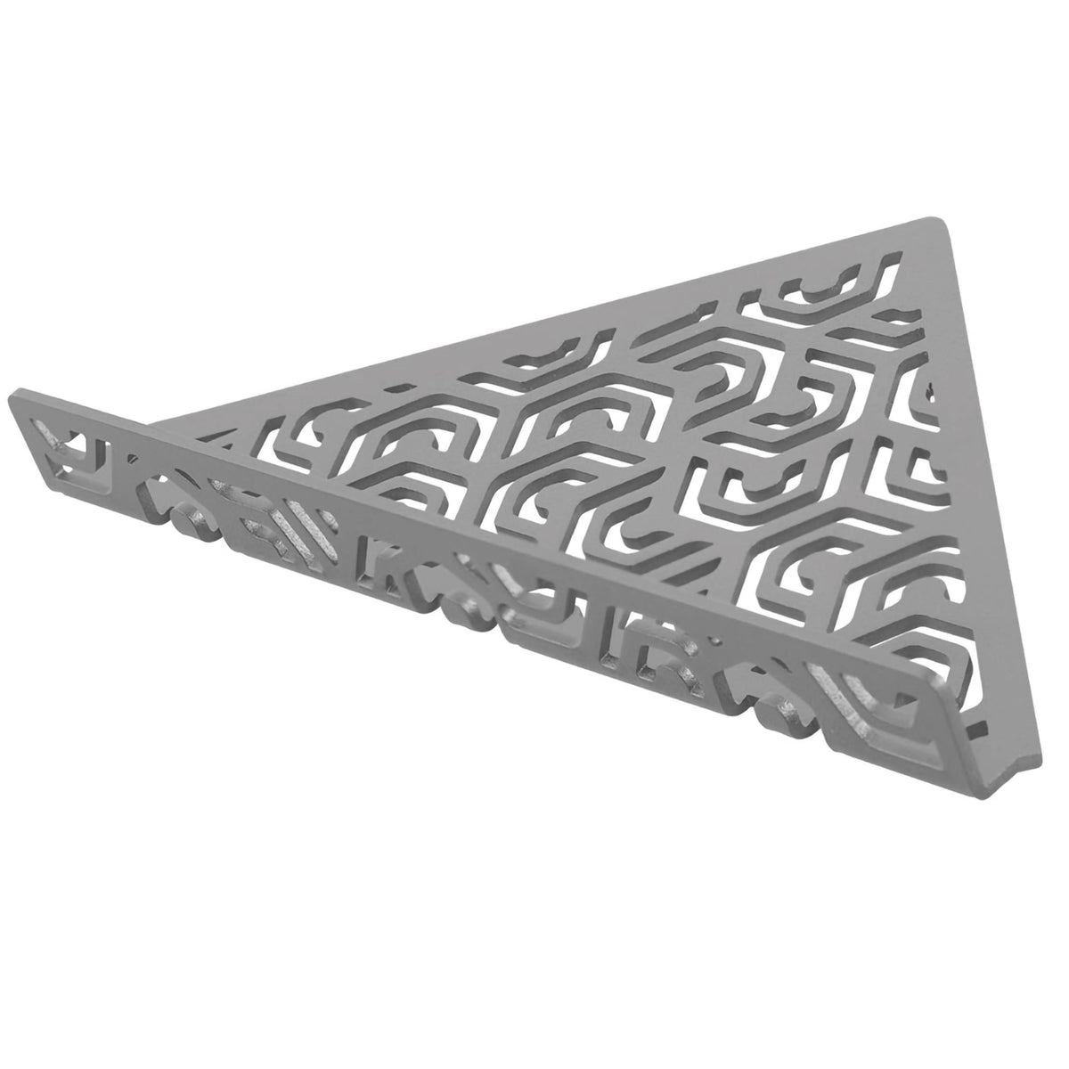TI-SHELF triangular corner shelf with railing concrete grey PENTA design #A0004315