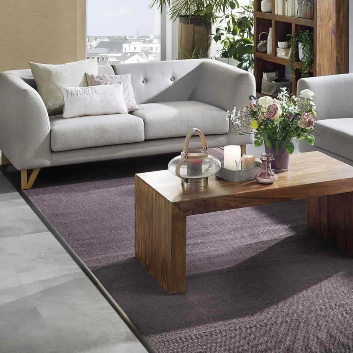 Lifestyle image transition profile MULTIFLOOR SK titanium brushed in the living room
