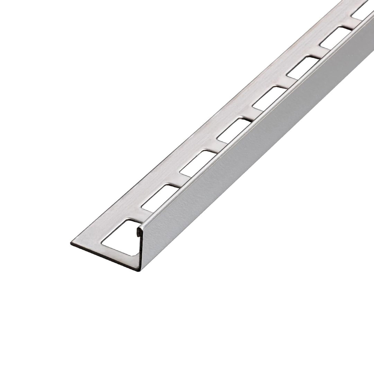 Angle profile stainless steel polished with square-perforated leg