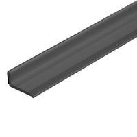 Afsluitprofiel met zelfklevende achterkant en licht geribbeld oppervlak zwart mat gecoat #A0005060