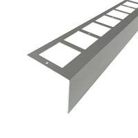Balcony profile L-shape aluminium silver matt with perforated leg and holes