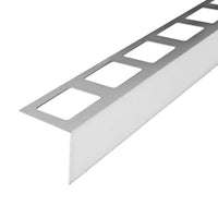 Balkonprofil L-Form Edelstahl natur mit quadratisch gestanztem Schenkel und Bohrungen