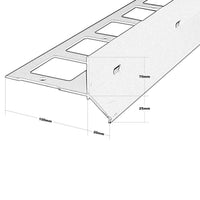 Dimensioned drawing of the balcony profile Y-shape for grit and gravel with drainage slots in 95mm total height #A0001295
#A0003435