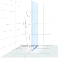 Illustration einer Frau in einer bodengleichen Dusche mit eingezeichnetem Gefällekeil zur Glasaufnahme für die rechte Seite
#A0002773
#A0002775
#A0002777
#A0002906
