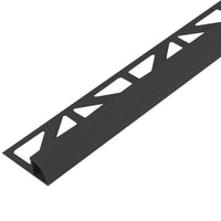 DURAL quarter-round profile aluminium black with triangular-perforated leg