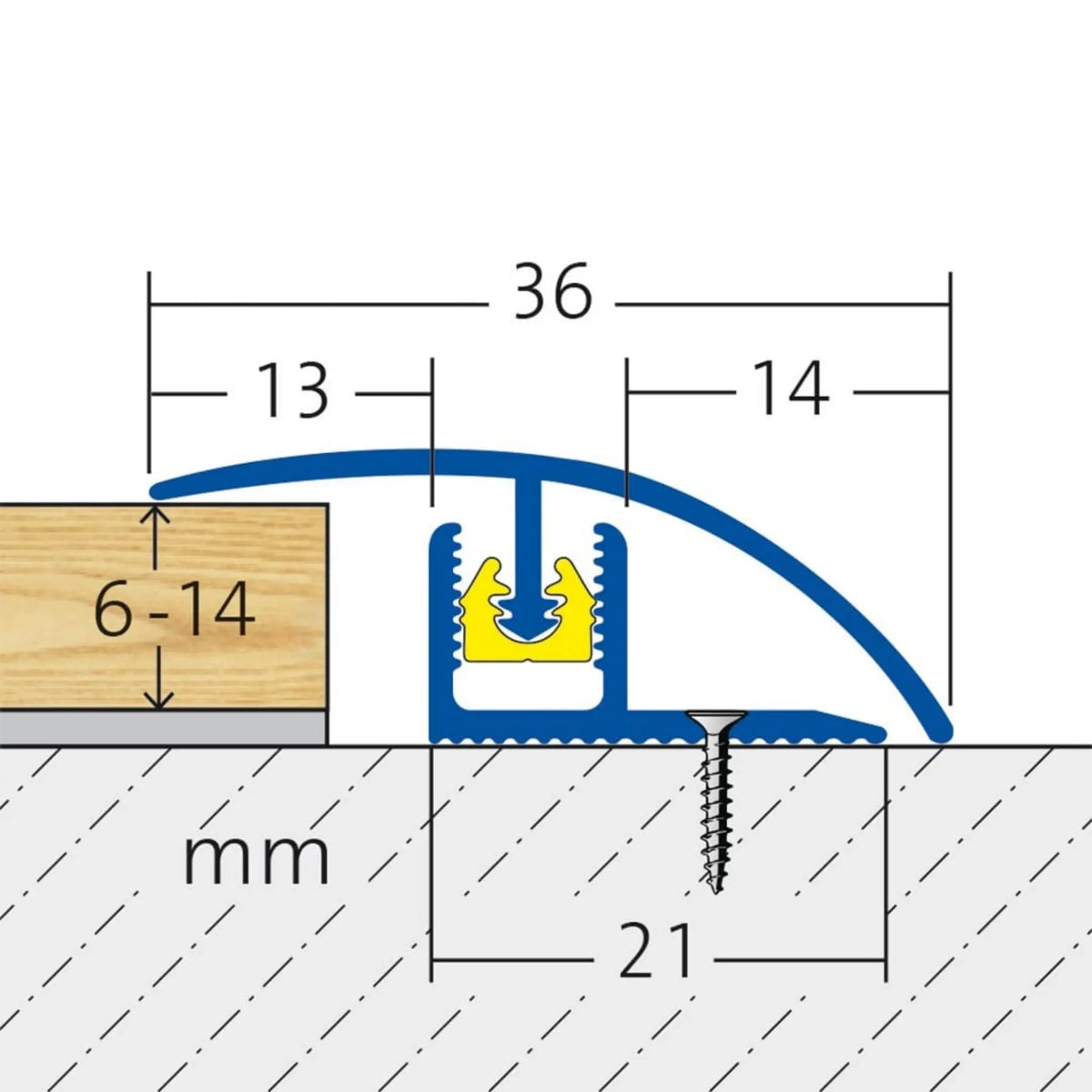 Gemaatvoerde tekening DURAL afsluitprofiel CLIPPER