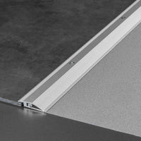 DURAL Anpassungsprofil DUOFLOOR LVT silber als Übergang zwischen zwei Bodenbelägen