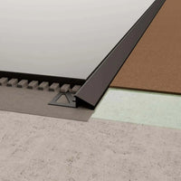 Lifestyle image DURAL adaptation profile TR aluminium black between two floor coverings