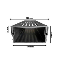 Gemaatvoerde tekening afvoergoot UD Pro 100 zwart met gootlichaam van zwart hard-pvc #A0003386
#A0003388