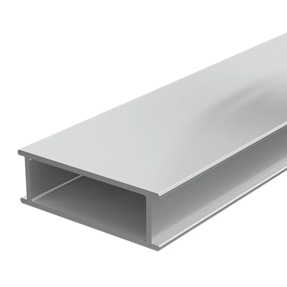 Pedestal rail made of aluminium with rectangular opening