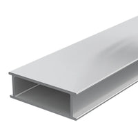 Pedestal rail made of aluminium with rectangular opening