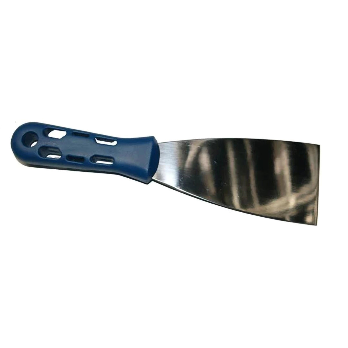 Painter's spatula with blue PVC handle