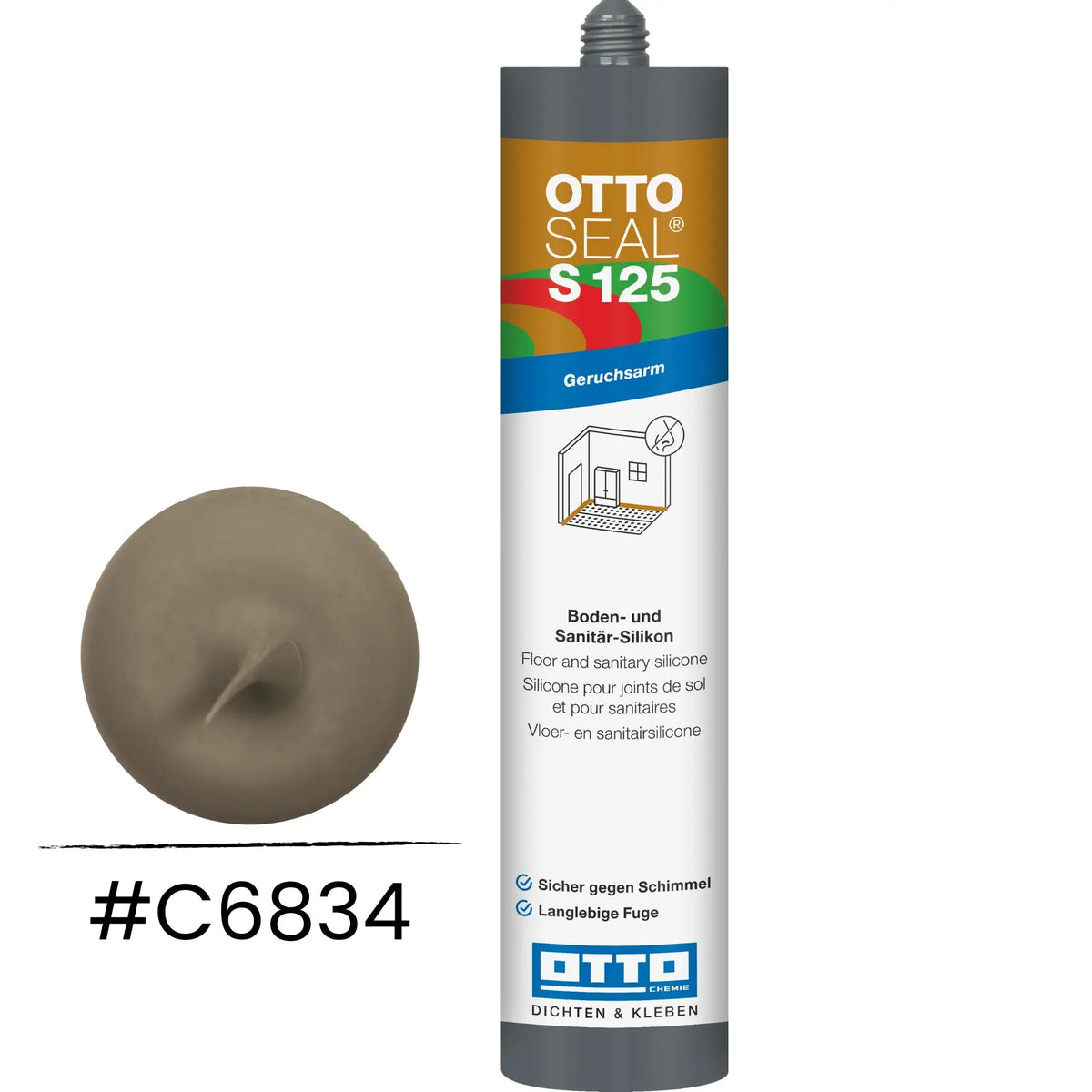 OTTOSEAL S 125 – floor & sanitary silicone matt sanitary grey C6834
#A0005510