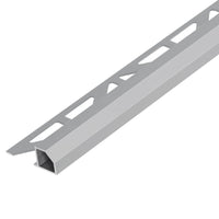 Square profile 'Diamond' aluminium concrete grey with triangular-perforated leg