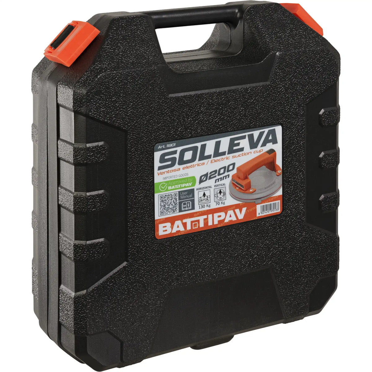 Packaging side view suction lifter Solleva with 200mm diameter