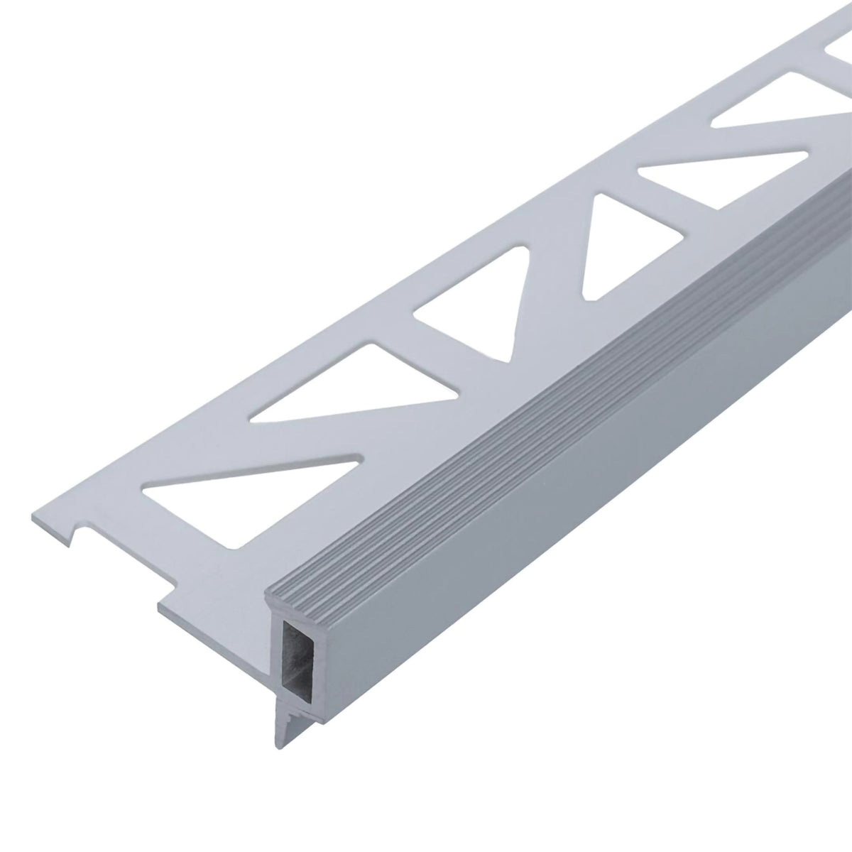 Stufenprofil Squarestep Aluminium silber mit geriffelter Oberfläche