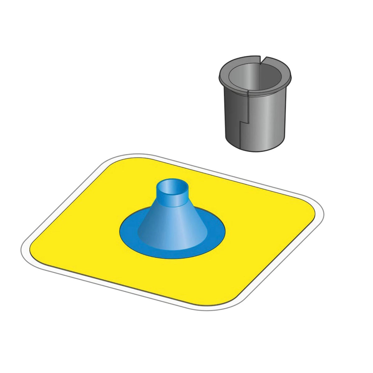 Yellow drip protection sleeve of the self-adhesive waterproofing system