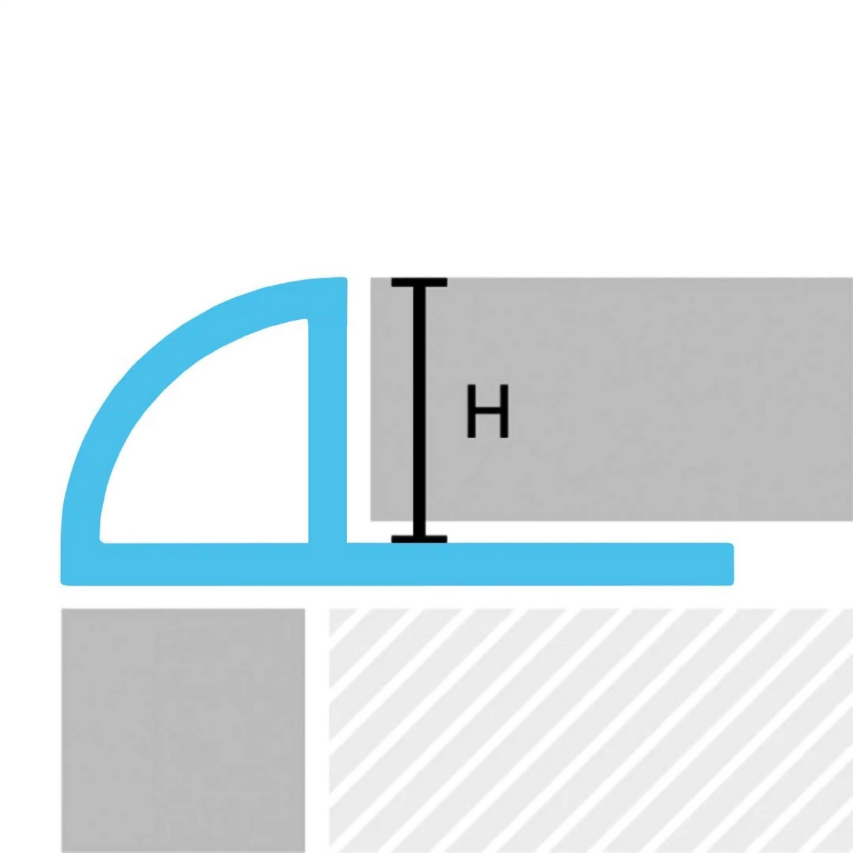 DURAL Viertelkreisprofil Aluminium betongrau