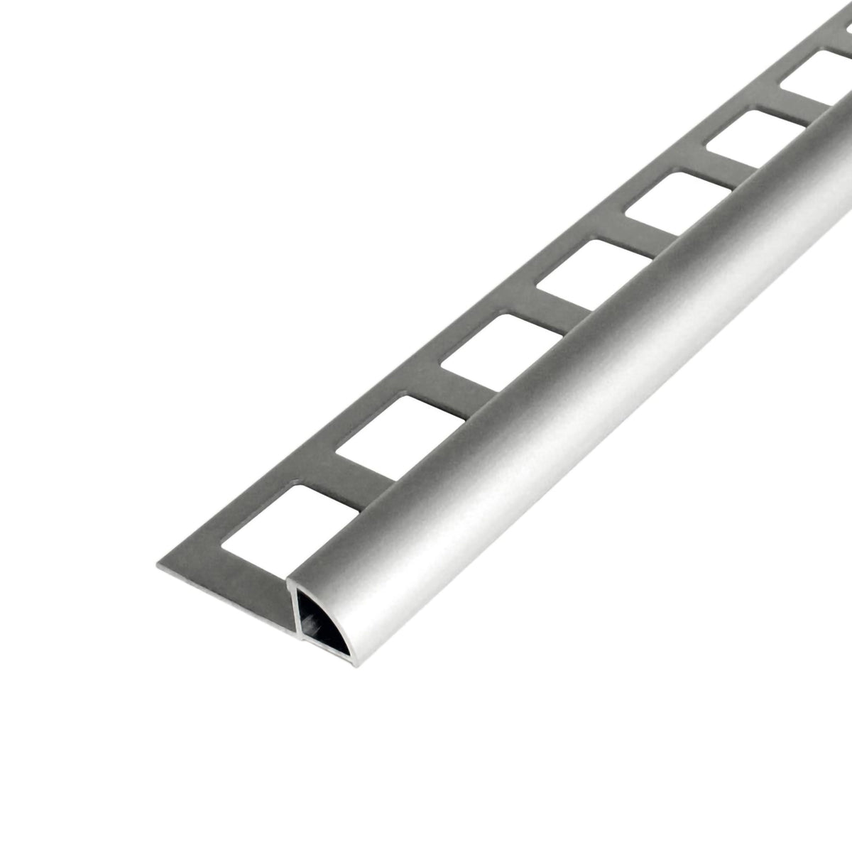 Viertelkreisprofil Aluminium silber (matt) mit quadratisch gestanztem Schenkel
