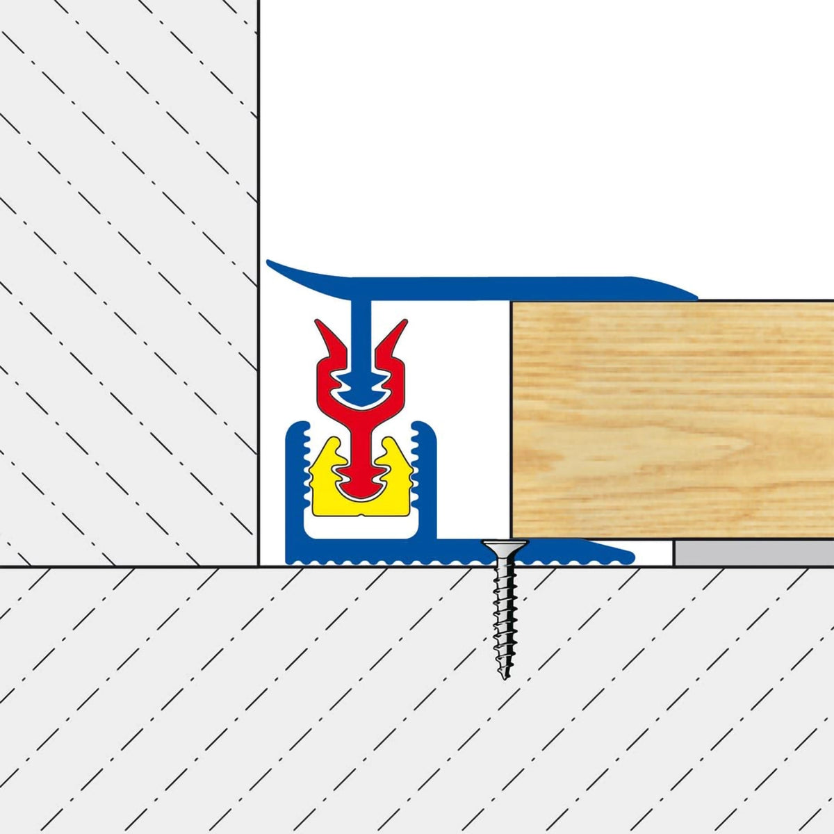 Drawing DURAL wall connection profile CLIPPER with two clips