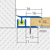 Dimensioned drawing DURAL wall connection profile CLIPPER