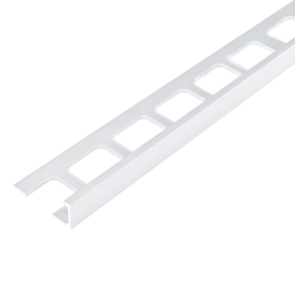 Angle profile aluminium white with square-perforated leg