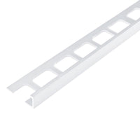 Angle profile aluminium white with square-perforated leg