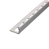 Angle profile stainless steel brushed with square-perforated leg