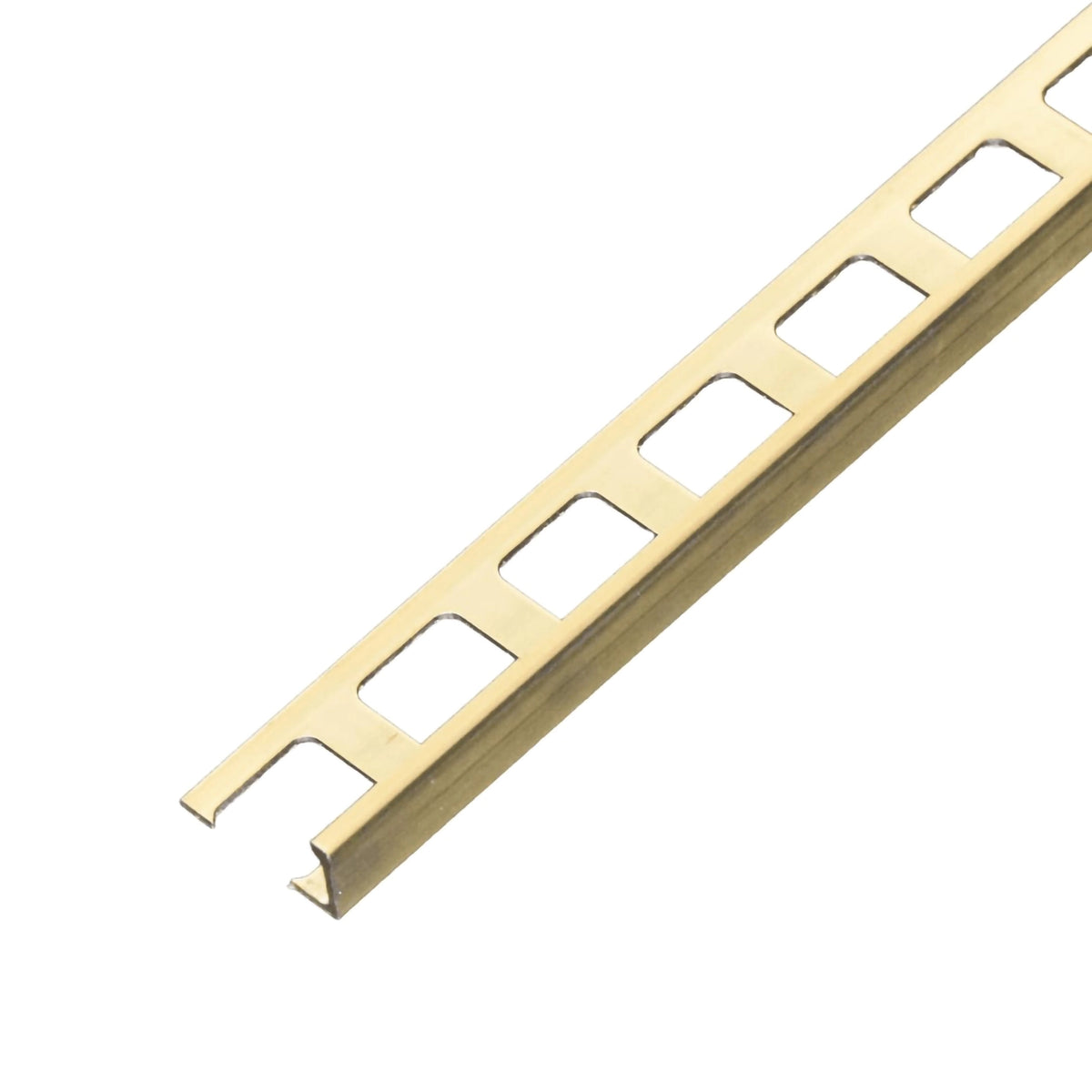 Angle profile brass natural with square-perforated leg