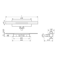 Dimensioned drawing adjustable shower drain complete set with 71mm installation height
#A0005335
#A0005336
#A0005337
#A0005341
#A0005342
#A0005343
#A0005347
#A0005348
#A0005349