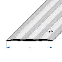 Zeichnung des Abdeckprofil Aluminium gebohrt in 100mm Breite mit mehrfach geriffelter Oberfläche
#A0002939
#A0002943