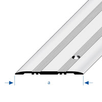 Zeichnung des Abdeckprofil Aluminium gebohrt in 80mm Breite mit zweifach geriffelter Oberfläche
#A0002938
#A0002942
